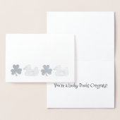 LUCKY DUCK Rubber Ducky Kleeblatt Kleber Glückwuns Folienkarte (Anzeige)