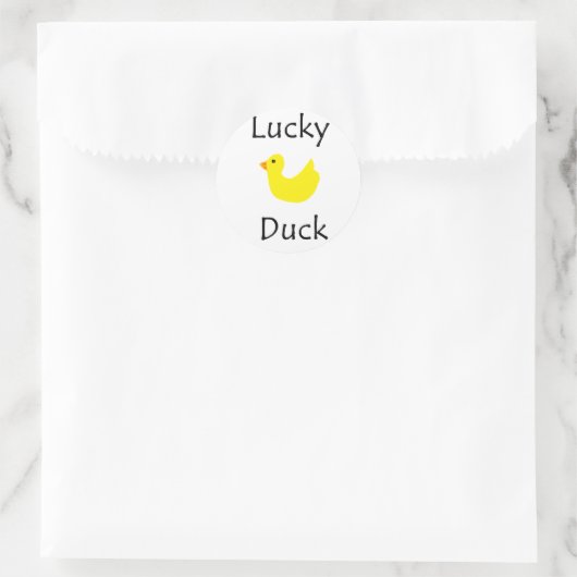 Lucky Duck Runder Aufkleber (Tasche)