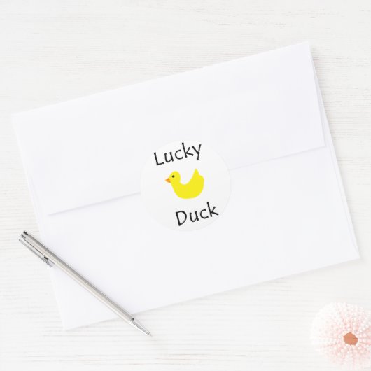 Lucky Duck Runder Aufkleber (Umschlag)
