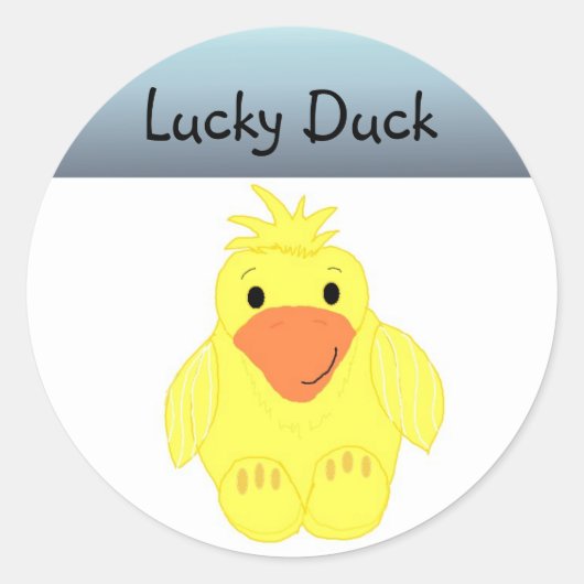 Lucky Duck Runder Aufkleber (Vorderseite)