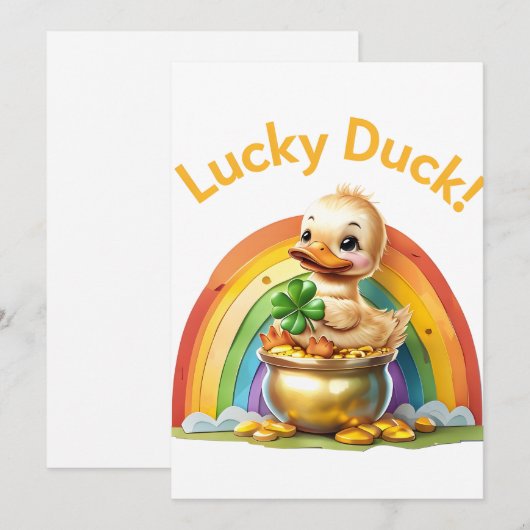 "Lucky Duck" St. Patrick's Day Einladung (Vorne/Hinten)
