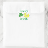 Lucky Duck St. Patrick's Day Kleeblatt Rubber Duck Runder Aufkleber (Tasche)