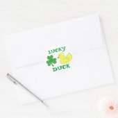 Lucky Duck St. Patrick's Day Kleeblatt Rubber Duck Runder Aufkleber (Umschlag)