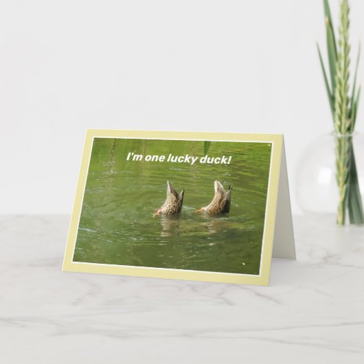 Lucky Duck Valentine Card Karte (Vorderseite)