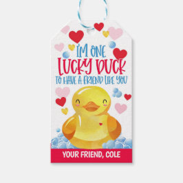 Lucky Duck Valentine Favor Tag Geschenkanhänger