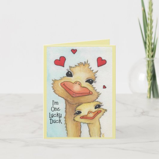 Lucky Duck Valentine Feiertagskarte (Vorderseite)