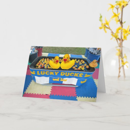 Lucky Ducks Karte (Gelbe Blume)