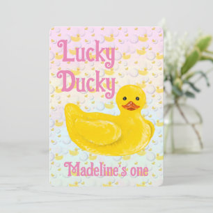Lucky Ducky Einladung zum ersten Geburtstag