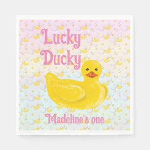 Lucky Ducky Einladung zum ersten Geburtstag Serviette