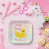 Lucky Ducky Erste Geburtstagseinladung Pappteller (Party)