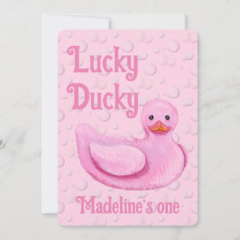 Lucky Ducky First Birthday Invitation Einladung