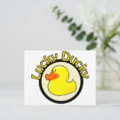 Lucky Ducky Postkarte (Stehend Vorderseite)
