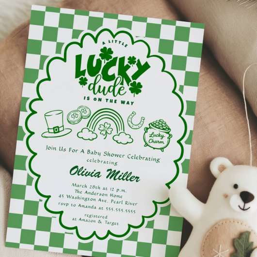 Lucky Dude Baby Shower Invitation Einladung
