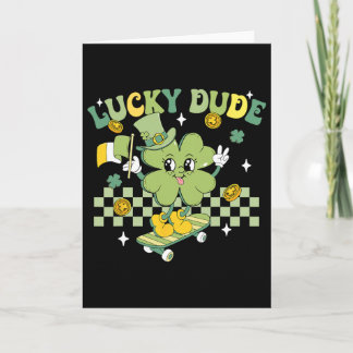 Lucky Dude Lustiger St. Patrick's Day Kid Skateboa Karte