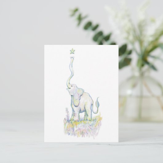 Lucky Elephant Postkarte (Stehend Vorderseite)