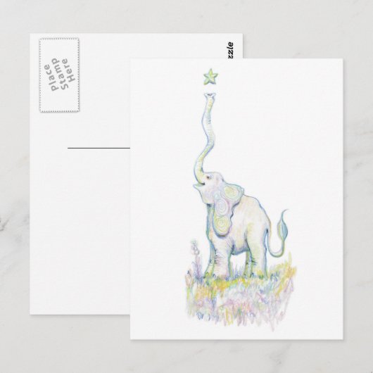 Lucky Elephant Postkarte (Vorne/Hinten)