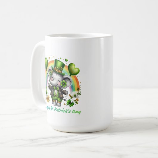 Lucky Elephant Rainbow Charm Kaffeetasse (Vorderseite Links)