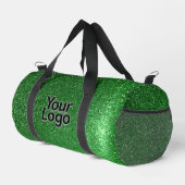 Lucky Emerald Green Glitzer Luxus Business Logo Duffle Bag (Rechte Ecke)