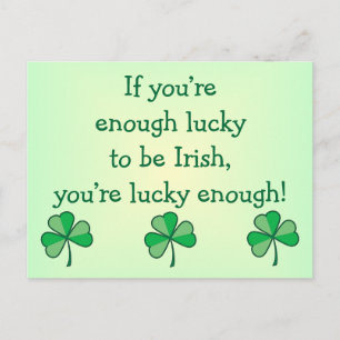 Lucky Enough Irish Postcard Postkarte