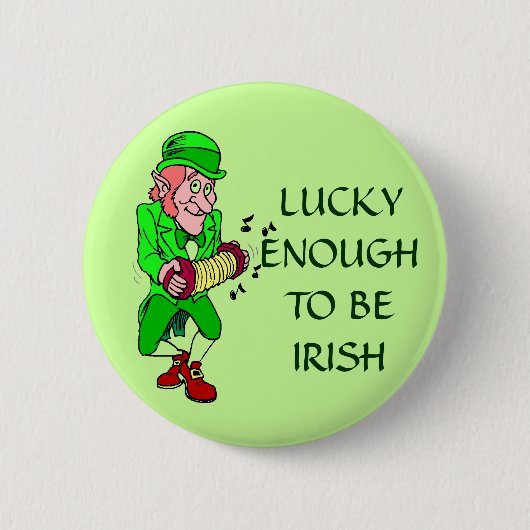 Lucky Enough to be Irish Leprechaun Button (Vorderseite)