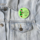 Lucky Enough to be Irish Leprechaun Button (Beispiel)