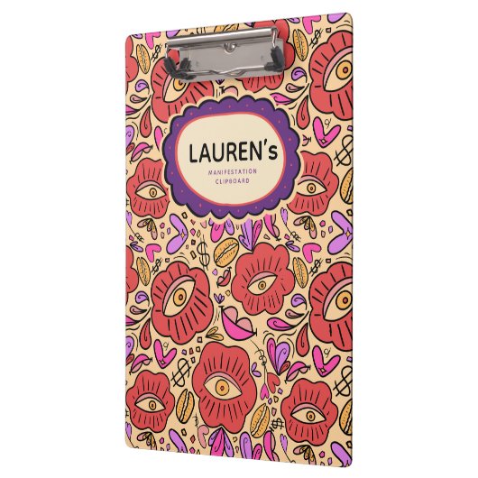 Lucky Eye Floral Pattern Klemmbrett (Links)