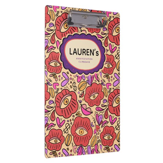 Lucky Eye Floral Pattern Klemmbrett (Rechts)