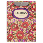 Lucky Eye Floral Pattern Klemmbrett (Vorderseite)
