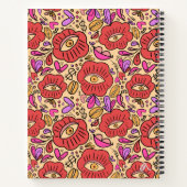 Lucky Eye Floral Pattern Spiral Notebook Notizblock (Rückseite)