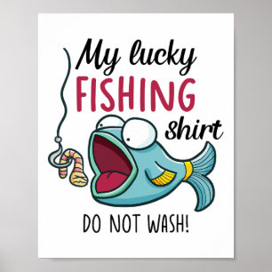 Lucky Fishing Shirt Jugend Kids Womens Jungs Mens Poster