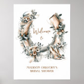 Lucky Floral Horseshoe Derby Bridal Shower Welcome Poster (Vorne)