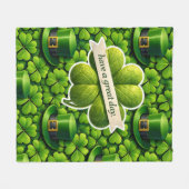 Lucky for leaf clover Saint Patrick's Day have a g Fleecedecke (Vorderseite (Horizontal))