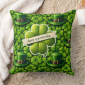 Lucky for leaf clover Saint Patrick's Day have a g Kissen (Decke)