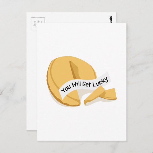 Lucky Fortune Cookie Postkarte (Vorne/Hinten)