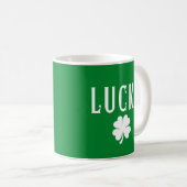 Lucky Four Leaf Clover Both Side  St Patrick's  Kaffeetasse (VorderseiteRechts)