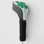 Lucky Four Leaf Clover Irish Shamrock Pattern Golf Headcover (angewinkelt)