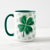 Lucky Four Leaf Clover Irish Shamrock Pattern Golf Tasse (Links)