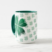 Lucky Four Leaf Clover Irish Shamrock Pattern Golf Tasse (Vorderseite Links)