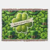Lucky four leaf clover Saint Patrick's Day Patrick Decke (Vorderseite)