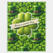 Lucky four leaf clover Saint Patrick's Day Patrick Fleecedecke (Vorderseite)