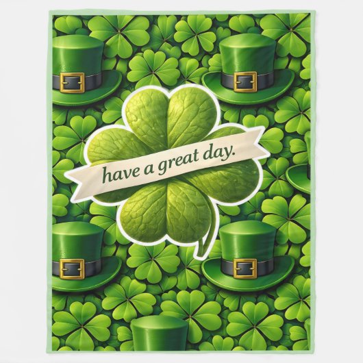 Lucky four leaf clover Saint Patrick's Day Patrick Fleecedecke (Vorderseite)