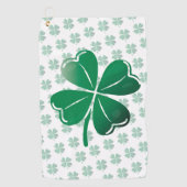 Lucky Four Leaf Clover Shamrock Green Pattern Golfhandtuch (Vorderseite)