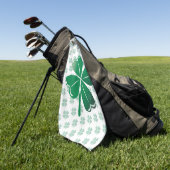 Lucky Four Leaf Clover Shamrock Green Pattern Golfhandtuch (Gras)