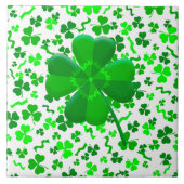 Lucky Four Leaf Clover Shamrocks Confetti Fliese (Vorderseite)