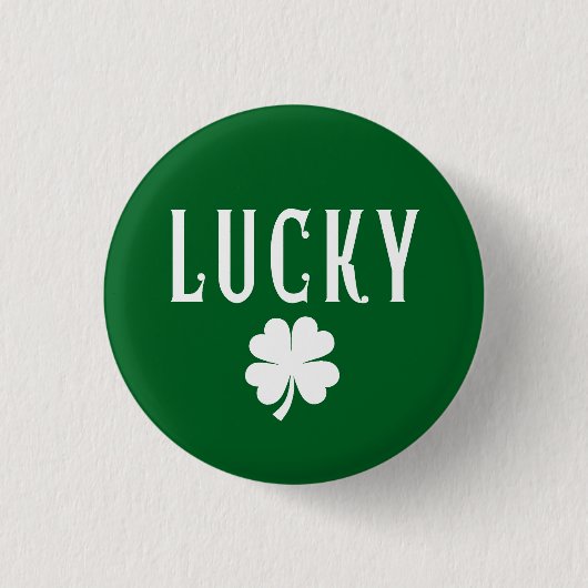 Lucky Four Leaf Clover St. Patrick's  Button (Vorderseite)