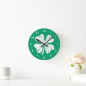 Lucky four leaf clover | St Patrick's Day clock Runde Wanduhr (Zuhause)