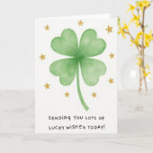 Lucky Four Leaf Clover Wishes Card Karte (Gelbe Blume)