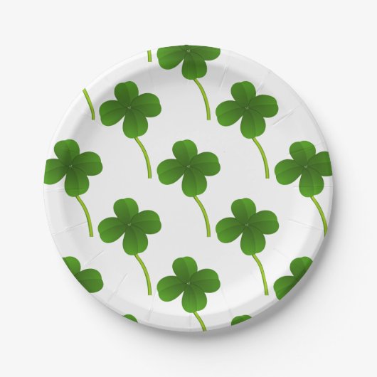 Lucky Four Leaf Clovers Pappteller (Vorderseite)