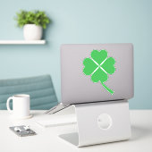 Lucky Four Leaf Kleeblatt Design-87906 Aufkleber (Laptop auf Schreibtisch)