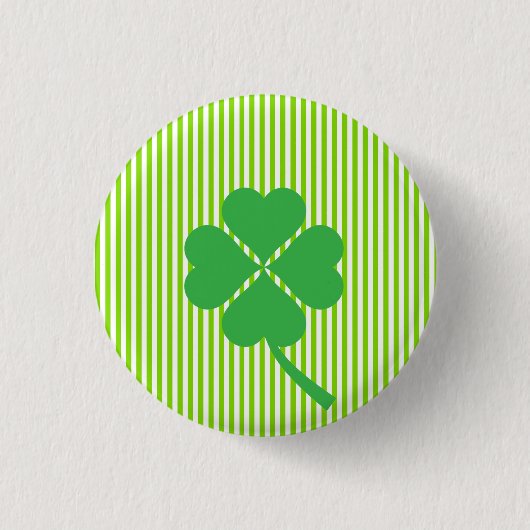 Lucky Four Leaf Kleeblatt Design-87906 Button (Vorderseite)